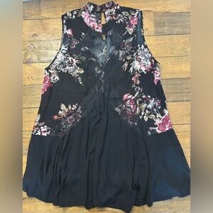 GYPSIES and moondust Floral Black Sleeveless dress Laced Bohemian Festival